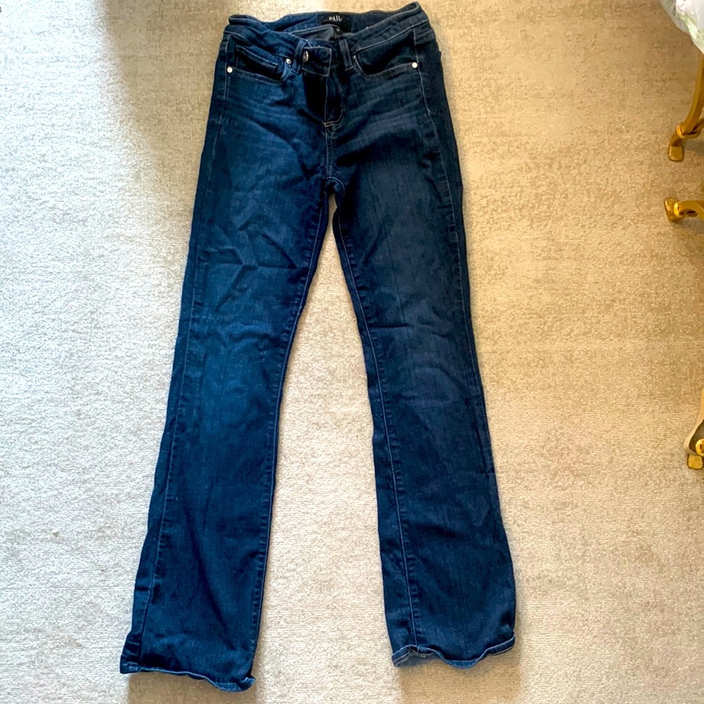 Brand: Paige, dark denim, straight leg, size 26